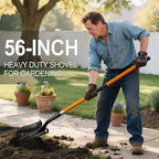 Shovel for Digging Heavy Duty Metal Shovel with Fiberglass Handle, 56 Inches