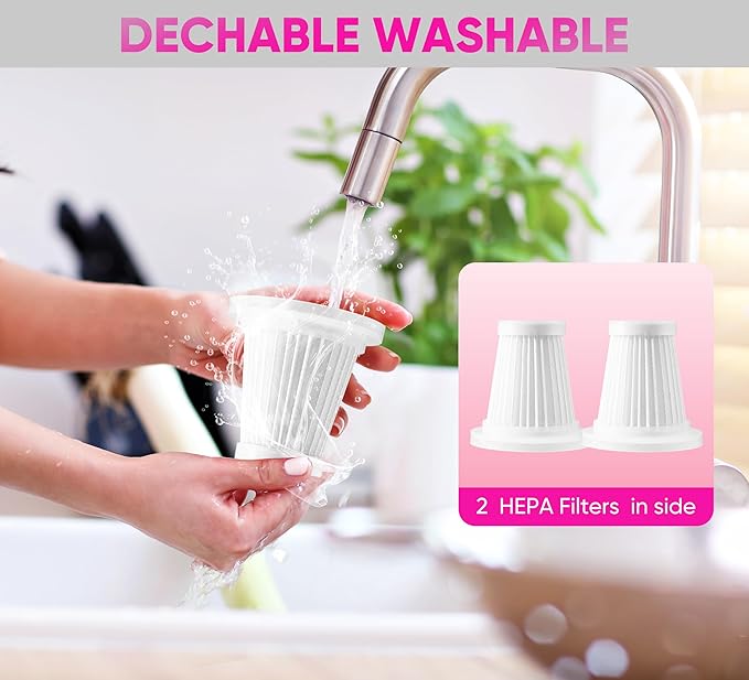 Handheld Vacuum Cleaner Cordless - 17500PA Strong Suction Rechargeable, 3-Speed Adjustable Portable Mini Dust Buster for Pet Hair, Car Detailing, Home, Office & Car Cleaning