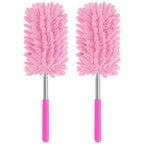 Mini Duster for Cleaning, 360° Bendable Hand Dusters with Extension Pole, Washable Small Duster for Car Interior, Office, Furniture
