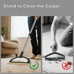 2 in 1 Carpet Rake for Pet Hair Removal,Reusable Pet Hair Removal Broom - 56” Adjustable Long Handle Cat Dog Hair Remover Carpet Scraper for Rugs, Mats, Couch, Bed