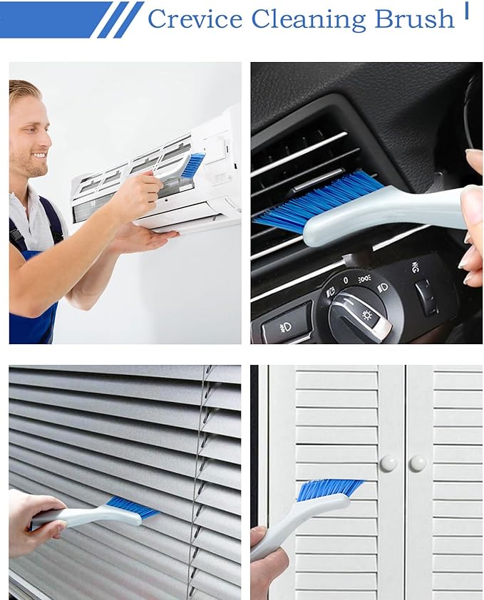 4 PCS Multi Purpose Small Crevice Cleaning Brushes for Tight Narrow Space, Small Scrub Brush Set for Scrubbing Cleaning Kitchen Sink Bathroom Shower Corner Household Use