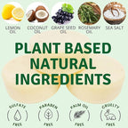 Zero Waste Natural Dish Soap Bar (Pack of 3 Bars) - Solid Vegan Dishwashing Block - Cold Processed, Eco Friendly Plastic Free Packaging with Sustainable Organic Ingredients for Kitchen