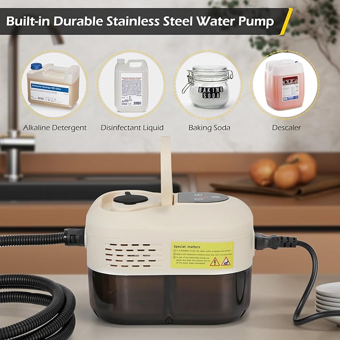 Dyna-Living Steam Cleaner 1500W Handheld Steamer for Cleaning Portable Car Steamer Cleaner, 221℉ High-Temp Steamer Cleaner for Home, Intelligent Touch Panel & Spray Gun Control