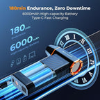 K&F CONCEPT 2025NEW Magnetic Compressed Air Duster, Electric Air Duster|300000RPM|3 Gear Adjustable|Super Wind Power|Rechargeable Brushless Motor|for Computer, Keyboard, Car, Home,Outdoor Cleaning