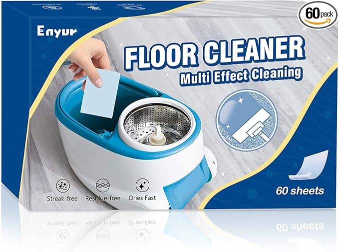 Floor Cleaner - Concentrate Multi-Surface Cleaner for Non Stubborn Stains, Daily Cleaning. Easy Use, for RV, Space Saving, Mild Scent, 60 loads (1 pack, fresh scent)
