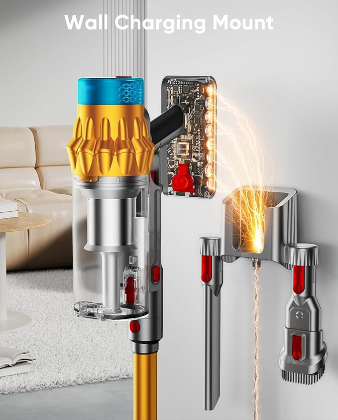 Cordless Vacuum Cleaner, 600W/50KPA, Max 70 Mins Runtime, Self-Standing Vacuum Cleaners for Home, Anti-Tangle Stick Vacuum, Smart Display Vacuum Cordless with 1.8L Cup for Pet Hair/Carpet (Gold)