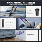Handheld Vacuum Cordless – Car Vac Portable with 8KPA & Multi Accessories & Low Noise, Lightweight Hand Held Vacuum Cordless Rechargeable for Car/Home/Dust/Pet Hair, Mine Portable Vacuum