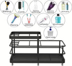 Toothbrush Holder for Bathroom, Stainless Steel Multi-Functional 6 Slots Toothbrush Razor Holder Bathroom Accessories Organizer, Black, L