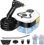 2500W Steam Cleaner for Home Use, 6-level Speed Adjustable Handle, 1.2L Handheld Car Steam Cleaner for Home Car Kitchen Furniture Floor, High Pressure Steam Machine with 4 Brush Heads White