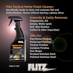 Flitz Flat Matte Finish Cleaner - 8oz Bottle of USA-Made Vinyl Wrap Spray to Easily Remove Grease, Wax, Dust, & More - Quick Drying Matte Paint Cleaner - Ideal for Cars, Motorcycles (1 Pack)