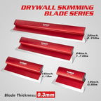Goldblatt 12 Inch Drywall Skimming Blade, 0.3mm Stainless Steel Blade, Aluminum Body - Rigid Lightweight Drywall Knife with End Caps, Ergonomic Grip, for Mud, Repair Plaster Wall