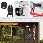 3-H Garage Wall Hooks 10 Pack, Heavy Duty Garage Hooks with Extra Welding Spots, Wall Mount Storage Organizer for Hanging Garden Lawn Tools, Chair, Shovel, Blower, Toolkit (Red)