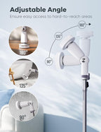 Electric Spin Scrubber,Floor Shower Scrubber with Long Handle Power Scrubber Dual Speeds,Cleaning Brush Cordless Scrub Brush with 3 Adjustable Angles,8 Brush Heads for Bathroom,Tile