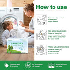 Laundry Detergent Sheet, Eco-Friendly & Hypoallergenic Wash Strips, Natural Ingredients, Ultra-Concentrated, Travel-Ready, No Plastic Jug- Fresh Scent, (240 Loads) 120 Sheets
