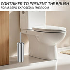 Stainless Steel Toilet Brush with Holder Set for Bathroom Storage and Organization Toilet Bowl Cleaner Brush and Holder (1, Silver)