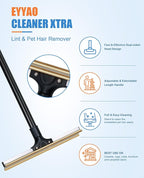Carpet Rake for Pet Hair Removal, Reusable Dog Hair Remover with 47" Handle, Pet Hair Removal Tool with Innovative Metal Edge Design for Carpets, Rugs, Stairs, Pet Tower & Hard-to-Reach Places