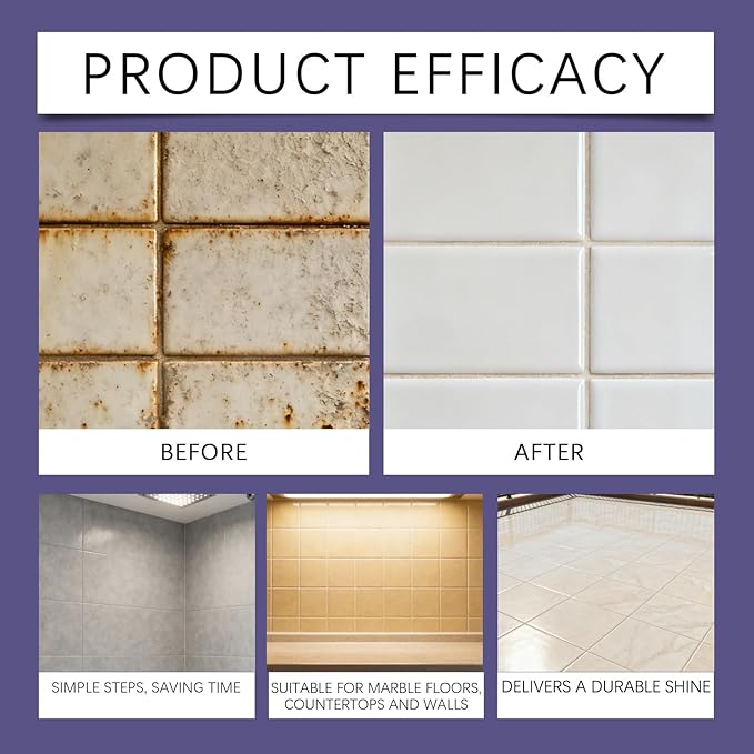 Marble Polishing Wax, Gentle Stone Polish Wax, Ceramic Tile Cleaner for Kitchen, Bathroom and Floors, Durable Shine, Smooth Finish, Marble Care and Protection, Easy to Apply (5Pcs)