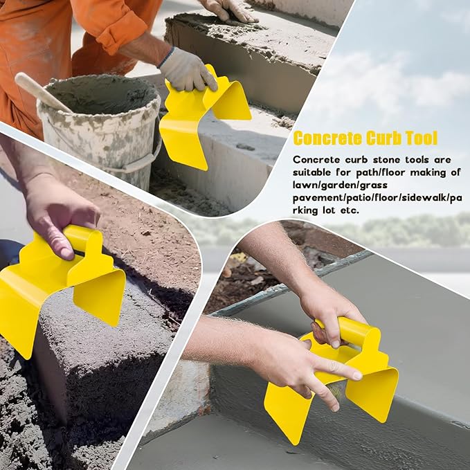 Garden Edging Curb Trowel Concrete Tool, Concrete Curbing Trowel, Curb Hand Tool with Putty Knife for Lawn, Garden, Pavement (Incline)