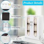 Magnetic Dryer Ball Holder for Laundry Room, Wood Dryer Ball Container Wall Mount, Laundry Dispenser Basket (White)