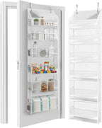 HOMELUX THEORY UPGRADED Over The Door Organizer Hanging - 100D EXTRA THICK & 50lbs HUGE CAPACITY 6Large Front & 12Side Pockets, Over The Door Shoe Organizer, Hanging Closet Organizer (Transparent 1pc)