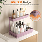 3 Pack Multi-Purpose Under Sink Organizers and Storage, 2025 L-Shaped Pull Out Cabinet Organizer for Bathroom & Kitchen, Under Cabinet Organizer with Hooks Hanging Cup, Pink, Elevated