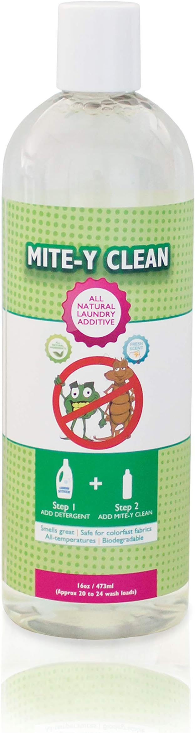 Mitey Clean All-Natural Hypoallergenic Laundry Additive - 16 Fl Oz - Allergy Irritant & Odor Remover, Safe for Sensitive Skin & Fabrics, Eco-Friendly Formula