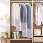 BALEINE 48'' Translucent Garment Bags, 2 Packs PEVA Dress Bag for Closet Clothes Dresses Suit Coats Storage (White, 2PK)