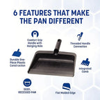 Carlisle FoodService Products Heavy Duty Dust Pan with Handle – Durable Plastic, 8 Inch Dust Pan for Home, Kitchen, and Commercial Use, Black