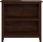 Bush Furniture Key West Small 2 Shelf Bookcase in Bing Cherry, Compact Home Organizer, Vertical Storage Solution, Bookshelf for Office or Living Room