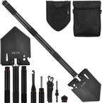 iunio Camping Shovel,Shovel Folding, Portable, Multitool, Foldable Entrenching Tool, Collapsible Spade, for Backpacking, Trenching, Hiking, Survival, Car Emergency