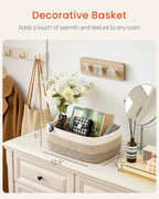 Small Woven Basket, 13.5 x 9.5 x 5 Inches, Storage Basket for Organizing, Cute Small Rope Shelf Closet Cube Storage Bins Baskets for Shelves, Dog Toy Gift Baskets Empty, 3 Pack Gradient Brown