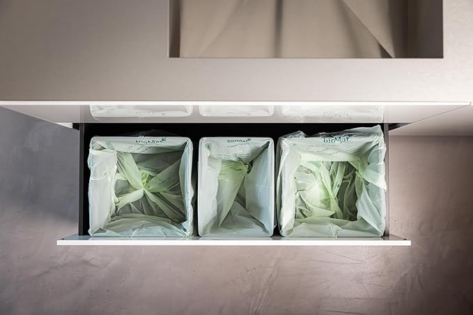 bioMat 13 Gallon Compostable Trash Bags, 50 Count, BPI ASTM D6400 and CMA Certified, Compostable Tall Kitchen Garbage Bags, Trash Bags for Food Waste & Residual Waste