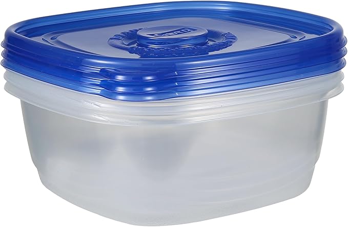 Glad GladWare XL Square Food Storage Containers with Lock Tight Lids, Family Size BPA Free Plastic Containers for Leftovers and Meal Prep, Reusable Dishwasher Safe, 104 Oz, 3 Count
