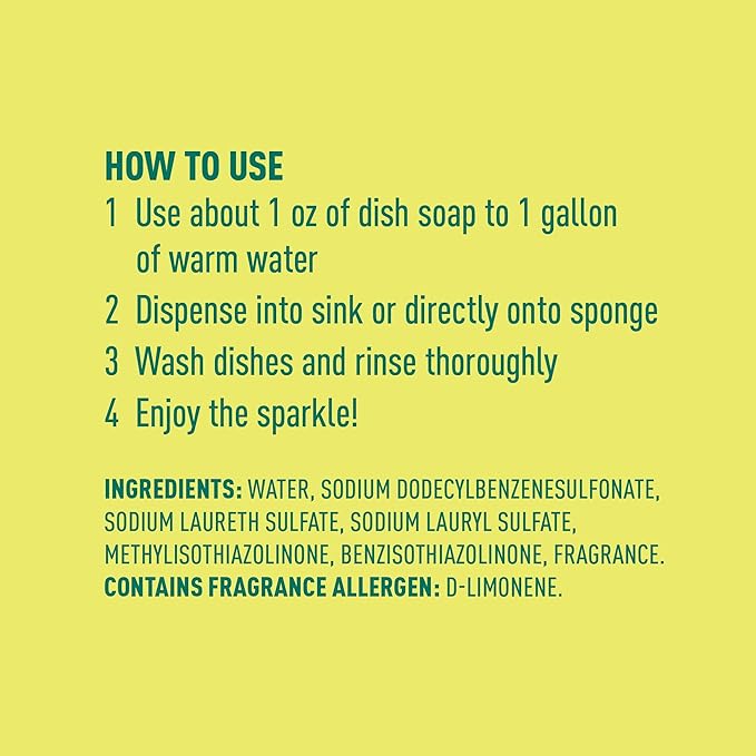 Amazon Brand – Presto! Dish Soap, Lemon Scent, 30 fl oz, Pack of 2