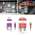 266 Pcs Car Fuses Assortment Kit - Blade Fuses Automotive - Standard and Mini Auto Fuse (2A/3A/5A/7.5A/10A/15A/20A/25A/30A/40AMP) Replacement Fuses for Tool/Auto/Boat/Truck/RV Accessories