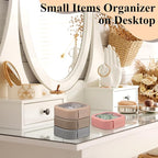 Kathfly 4 Pcs Multicolor Hair Tie Organizer Portable Hair Accessory Storage Containers Stackable Tie Bobby Pin Holder Home Cotton Swab Dispenser Accessories Jewelry Organizer Box
