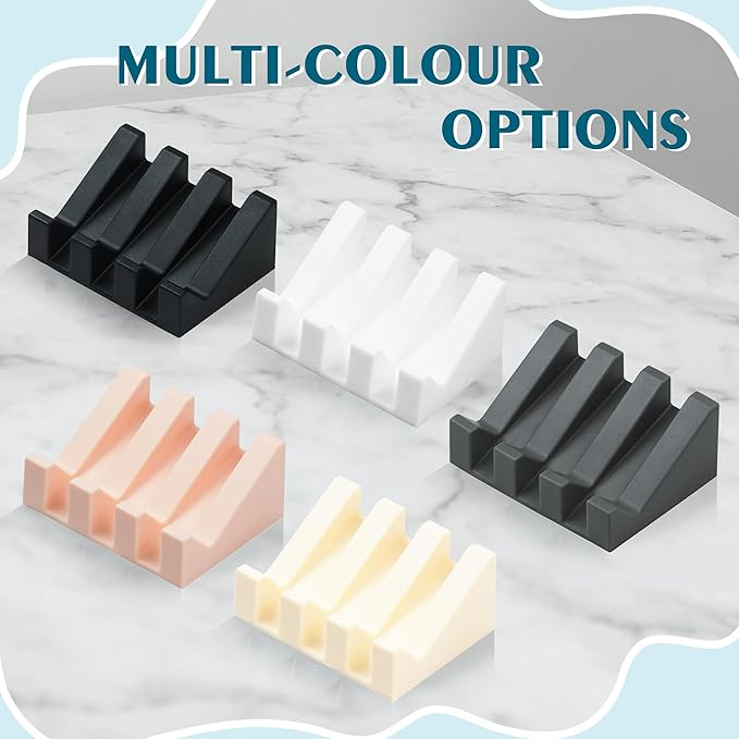 Silicone Soap Dish with Drain, Upgrade Double Suction Cups at The Bottom for Anti-Slip and Stability, Soap Dish Shower Waterfall Bar Soap Holder Tray with Drain Soap Holder (1, Grey)