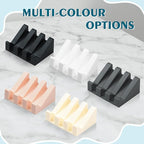 Silicone Soap Dish with Drain, Upgrade Double Suction Cups at The Bottom for Anti-Slip and Stability, Soap Dish Shower Waterfall Bar Soap Holder Tray with Drain Soap Holder (3, Pink)