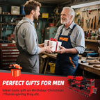 Power Tool Organizer Wall Mount with 12-Drill Holders-800Lbs Load Heavy Duty Metal 4-Layers Garage Storage and Organization Adjustable Battery Tools Rack Utility Racks Gifts for Men