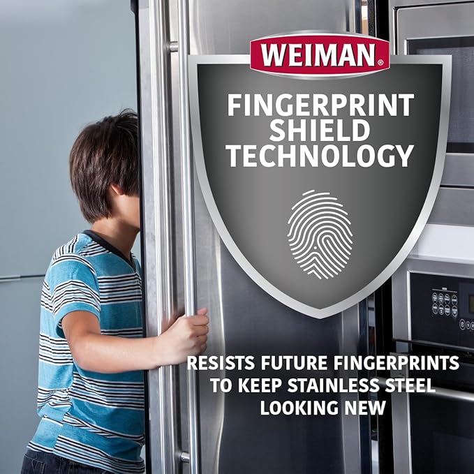 Weiman Stainless Steel Cleaner Kit - Removes Fingerprints, Residue, Water Marks, and Grease