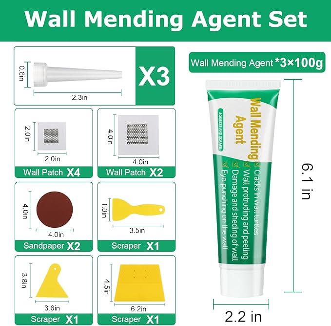 Drywall Repair Kit, 3 Pack Wall Repair Paste, Wall Mending Agent,Wall Surface Hole Fill Quick and Easy Solution