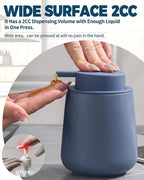 Bosilunlife Soap Dispenser Bathroom - Blue Ceramic Soap Dispenser Lotion Hand Pump Dish Soap Bottle for Kitchen 12oz Refillable Liquid Hand Wash Dispenser for Bathroom