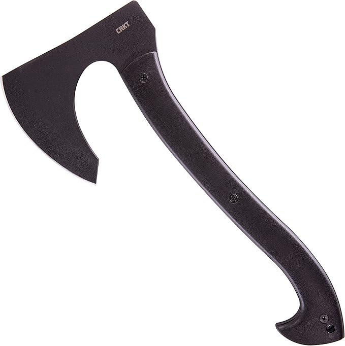 CRKT Skeggox Outdoor Tactical Axe: Full Tang SK-5 Plain Edge Axe w/Beard, Glass Reinforced Nylon Handle and Kydex Sheath 2917
