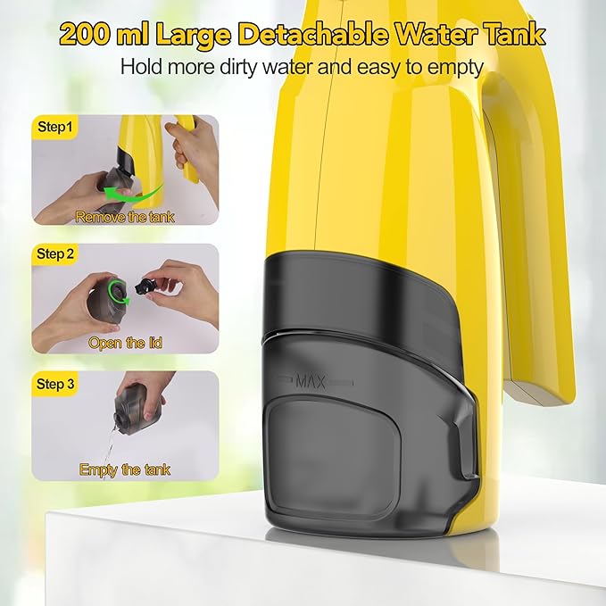 Rechargeable Window Vac, Window Vacuum Cleaner Set, Cordless Vacuum Squeegee with Built-in Spray Bottle, Electric Glass Cleaning Tool for Windows, Tiles, Mirrors, 200ml Water Tank