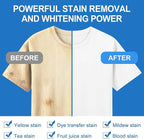 2-in-1 Whitening Laundry Detergent Sheets 40 Loads, Unscented Hypoallergenic Eco Laundry Bleach Sheets Apply for white clothes, Effectively Remove Yellowing & Greying, Safe for Sensitive Skin