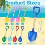 Mototo 8 Pack Beach Shovels, 16'' Plastic Beach Sand Toys Spade Scoop Gardening Tools Kit Sandbox Wooden Handle Spades for Kids Adults Garden Outdoor Snow Backyard Sand Summer