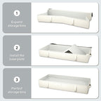 TidyCorner 2-Pack Under Bed Storage, 6 Inches Tall Closet Organizers and Storage Bins with Sturdy Sidewalls/Bottom/4 Handles, Beige