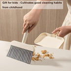Mini Handheld Broom and Dustpan Set, Small Dust Pan and Brush Set Cleaning for Keyboard, Tabletop, Office Desk, Camping, Gardening, Pet, Car, Tiny Broom with Dustpan Combo for Children Learn Cleaning