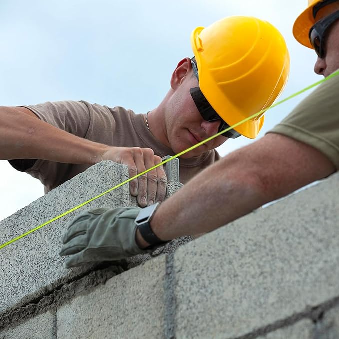 6 Roll Mason Line String Line - #18 Braided Nylon String - 500 Ft Length - Nylon with Reloadable Line Reel Twine for Gardening Or Masonry Tools - Perfect Construction String (Yellow)