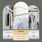 Folding Wall Mounted Clothes Hanger Rack Clothes Hook Solid Brass with Swing Arm Holder Clothing Hanging System Closet Storage Organizer Heavy Duty Drying Rack Wall Mount,Brushed Gold